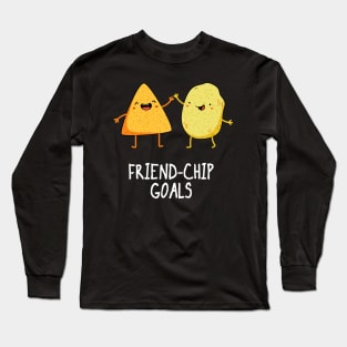 Friendchip Goals Cute Funny Friendship Pun Long Sleeve T-Shirt